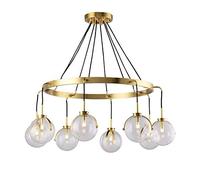 HHRLCH Glass Full Copper Metal Chandelier G9 Creative Personalized Light Restaurant Study Living Room Home Decoration Ceiling Lamp Device