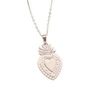 HHRLCH Gothic Catholic Sacred Heart Necklace For Women Men, Sacred Heart of Jesus Necklace - Vintage Sacred Heart Pendant, Jesus Heart Necklace For Christmas