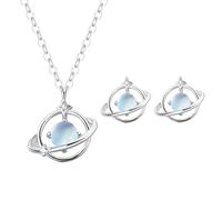 HHRLCH Grandma Birthstone Necklace Moonstone Saturn Set Engagement Gift For Women, Grandkids Necklace For Grandmother, Grandmother Birthstone Jewelry, Birthstone Necklace Charms For