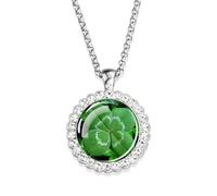 HHRLCH Green Leaf Necklace For Women and Girls, Pride Leaf Shamrock Necklace Lucky Grass Pendant Necklaces Green Leaf Shaped Neck Chain, Short Leaf Necklace