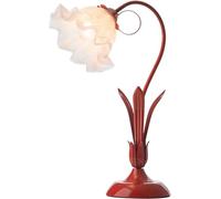 HHRLCH Green Small Table Lamp with Floral and Glass Lamp Shades Lily of The Valley Lamp for Living Room and Bedroom