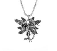 HHRLCH Guardian Angel Wings Crystal Pendant Archangel Saint Gabriel Paladin Necklace Men and Women Amulet Jewelry - Guardian Angel Necklace, Angel Necklace For Girls,