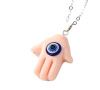 HHRLCH Hamsa Necklace For Women and Men, Multicolor Evil Eye Hamsa Hand Necklace Turkey Lucky Blue Eye Fatima Hand Clavicle Chain, Mano De Fatima con Ojo Turco
