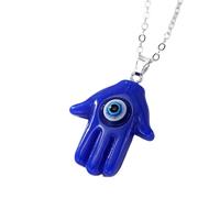 HHRLCH Hamsa Necklace For Women and Men, Multicolor Evil Eye Hamsa Hand Necklace Turkey Lucky Blue Eye Fatima Hand Clavicle Chain, Mano De Fatima con Ojo Turco