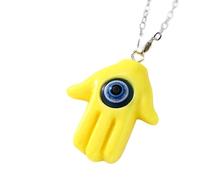 HHRLCH Hamsa Necklace For Women and Men, Multicolor Evil Eye Hamsa Hand Necklace Turkey Lucky Blue Eye Fatima Hand Clavicle Chain, Mano De Fatima con Ojo Turco