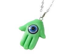 HHRLCH Hamsa Necklace For Women and Men, Multicolor Evil Eye Hamsa Hand Necklace Turkey Lucky Blue Eye Fatima Hand Clavicle Chain, Mano De Fatima con Ojo Turco