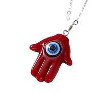 HHRLCH Hamsa Necklace For Women and Men, Multicolor Evil Eye Hamsa Hand Necklace Turkey Lucky Blue Eye Fatima Hand Clavicle Chain, Mano De Fatima con Ojo Turco