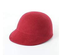 HHRLCH HBJWOV Gorra de Lana de Invierno de Calidad para Mujer, Sombrero de Fieltro Liso para Hombre, Gorras de béisbol cálidas, Gorra de Camionero roja y Negra Ajustable