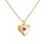 HHRLCH Heart Locket Necklace For Women, Birthday Stone Love Opening and Closing Album Necklace Heart Shaped Pendant, Locket Necklace, Heart Locket Necklace That Holds Pictures