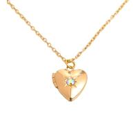 HHRLCH Heart Locket Necklace For Women, Birthday Stone Love Opening and Closing Album Necklace Heart Shaped Pendant, Locket Necklace, Heart Locket Necklace That Holds Pictures