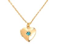 HHRLCH Heart Locket Necklace For Women, Birthday Stone Love Opening and Closing Album Necklace Heart Shaped Pendant, Locket Necklace, Heart Locket Necklace That Holds Pictures