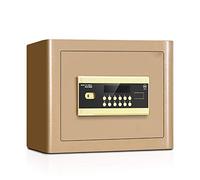 HHRLCH Home Digital Safe Box Digital Safe Box Cash Strong Box Steel Safety Money Boxes Office Home Safe with Lock Emergency Keys Cash Jewelry Key for (Color : Brown Size : One Size) (Gold One Size)