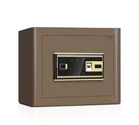 HHRLCH Home Digital Safe Box Fingerprint Digital Safe Box Cash Strong Box Steel Safety Jewelry Storage Money Boxes with Lock Emergency Keys Cash Jewelry Key for (Color : Brown Size : One Size) (Brown