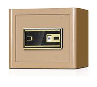 HHRLCH Home Digital Safe Box Fingerprint Digital Safe Box Cash Strong Box Steel Safety Jewelry Storage Money Boxes with Lock Emergency Keys Cash Jewelry Key for (Color : Brown Size : One Size) (Gold