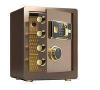 HHRLCH Home Digital Safe Box Fingerprint Safe Box Cash Strongbox Solid Steel Safety Jewelry Storage Money Boxes Cash Jewelry Key for (Color : Brown Size : One Size) (Brown One Size)