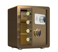 HHRLCH Home Digital Safe Box Fire Prevention Wall Mounted Steel Safe Office Home Safe Box for Cash Keys Passports Valuables Cash Jewelry Key for (Color : Gold Size : One Size) (Brown One Size)