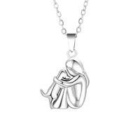 HHRLCH Hug Necklace For Women and Men, Hugged Dog Necklace, Mom and Child Hug, Hug Angel Wings Pendant, Two Hands Hugs and Kisses Necklace, Hugging Necklaces For Women