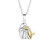 HHRLCH Hug Necklace For Women and Men, Hugged Dog Necklace, Mom and Child Hug, Hug Angel Wings Pendant, Two Hands Hugs and Kisses Necklace, Hugging Necklaces For Women