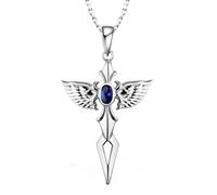 HHRLCH Income Hip-Hop Angel Sword Guardian Necklace European and American Angel Wings Cross Pendant Friend Party Lucky Gift - Guardian Angel Necklace, Angel Necklace For Girls, Sterling