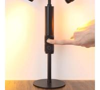 HHRLCH Indoor Table Light with Touch Switch Rechargeable Warm White Light Black Metal Desk Lamp with 3 Brightness Levels and 2 Flame Function Perfect for Bedroom and Living Room