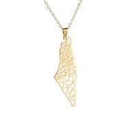 HHRLCH Israel Necklace For Women and Men, Israel Pendant Necklace - Israel Map Pendant Necklaces Country Geography, Necklace For Patriots