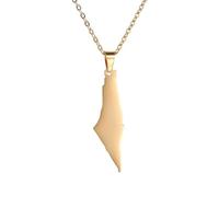 HHRLCH Israel Necklace For Women and Men, Israel Pendant Necklace - Israel Map Pendant Necklaces Country Geography, Necklace For Patriots