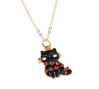 HHRLCH Kitty Necklace For Women and Girls, Cat Heart So Cute Mixed Styles Cat Animal Pendant Necklace Cute Kitty Necklace, Black Cat Necklace For Women, Cat Choker For Women