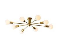 HHRLCH Lamp 6 Light Ceiling Light Vintage Chandelier Mid Century Semi Fmount Ceiling Lamp Fixture for Farmhouse Living Room Dining Room/Gold/10T/D/10T/D/8T