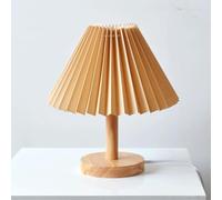 HHRLCH Lamp Creative Umbrella Pleated Fabric Wooden Desk Light Warm Bedroom Study Reading Learning Desk Lamp Living Room Boys Girls 's Room Table Lamp Cafe Library Villa Florist Household
