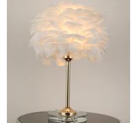 HHRLCH Lamp Fashion Crystal Feather Desk Light Romantic Cozy 's Room Girls Room Desk Lamp Living Room Bedroom Bedside Table Lamp Hotel Front Desk Dessert Shop Coffee Shop Club Decoration