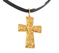 HHRLCH Leather Rope Western Cross Necklace For Women Men, Classic Western Cross Necklace Earrings Set - Cross Necklace, Men's Western Necklace For Birthday Halloween