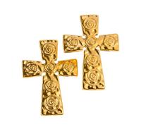 HHRLCH Leather Rope Western Cross Necklace For Women Men, Classic Western Cross Necklace Earrings Set - Cross Necklace, Men's Western Necklace For Birthday Halloween