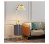 HHRLCH Light Floor Lamp with Table Round Smart nightstand with Lamp & Wireless Charging Station 3-Color Bedside Table with 2 Wood Drawers Floor Lamps for Living Room Light Household faucets