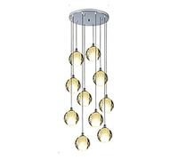HHRLCH Long Chandeliers Crystal Spiral Raindrop Chandelier Spiral Staircase Cluster Chandelier Ceiling Light Fixture For Hotel Living Room Home Bar Villa Stairs Loft Living Room/Silver Misalmed ARR