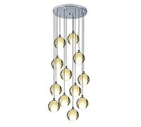 HHRLCH Long Chandeliers Crystal Spiral Raindrop Chandelier Spiral Staircase Cluster Chandelier Ceiling Light Fixture For Hotel Living Room Home Bar Villa Stairs Loft Living Room/Silver Misalmed ARR