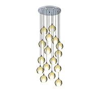 HHRLCH Long Chandeliers Crystal Spiral Raindrop Chandelier Spiral Staircase Cluster Chandelier Ceiling Light Fixture For Hotel Living Room Home Bar Villa Stairs Loft Living Room/Silver Misalmed ARR