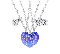 HHRLCH Magnetic Necklace For Women and Men, Half Heart Pendant Lover Heart Necklace Best Friends Pendant Necklace Magnetism Couple, Connecting Necklace, Bestie Necklace