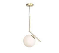 HHRLCH Mid Century Chandeliers Golden with White Frosted Glass Globe Lampshade Light Nordic Indoor Decoration Hanging Light Fixture VOR Bedside Restaurant