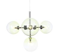 HHRLCH Mid Century Sputnik Glass Chandelier 4 Lights | Brushed Chrome Finish Light Fixture | Ceiling Hanging Chandelier for Living Dining Room Kitchen (Color : Gradien/Gradient