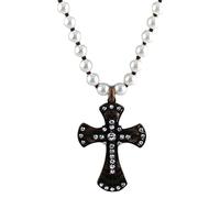 HHRLCH Multi Natural Stones Knotted Western Cross Necklace For Women, Bohemian Style Western Cross Necklace - Vintage Cross Necklace, Men's Western Necklace For Birthday
