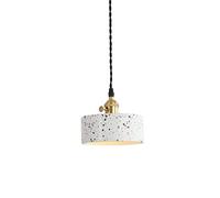 HHRLCH Nordic Creative Interior Decorative Ceiling Illumination - Single Head Terrazzo Suspension Lamps - Concrete Ceiling Hanging Chandelier Light Fixture with Brass