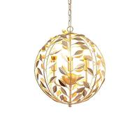 HHRLCH Nordic Golden Leaf Chandelier Wrought Iron Light Fixture Ceiling Light 3 Lights Creative Personality Kids Room Hanging Ceiling Lamp Diameter 40Cm Gold