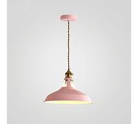 HHRLCH Nordicaron Pot Cover Aluminum Lights 1-Light Metal Ceiling Hanging Lights Lamp Chandelier for Cdining Room Living Room Indoor Device/Pink