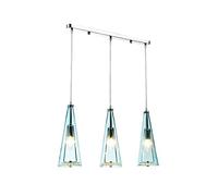 HHRLCH Northern Europe 3-Light Glass Lights Fixture Postmodern Crystal Ceiling Hanging Lamp Restaurant Droplight Crestaurant Living Room Decor Chandelier Device/Blue/Long Plate
