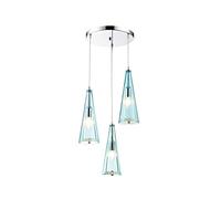 HHRLCH Northern Europe 3-Light Glass Lights Fixture Postmodern Crystal Ceiling Hanging Lamp Restaurant Droplight Crestaurant Living Room Decor Chandelier Device/Blue/Disc