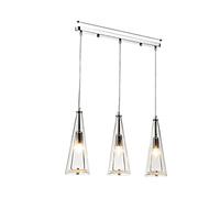 HHRLCH Northern Europe 3-Light Glass Lights Fixture Postmodern Crystal Ceiling Hanging Lamp Restaurant Droplight Crestaurant Living Room Decor Chandelier Device/Transparent/Long Plate