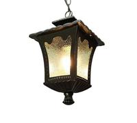 HHRLCH Outdoor Waterproof Ceiling Lights European Vintage Industry Square Balcony Chandelier Aisle Garden Villa Park Suspension Light Rainproof Grape Rack Hanging Light (Color : Bronz/Black