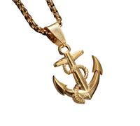 HHRLCH Pirate Necklace For Men and Women, Anchor Chain Necklace Pirates of The Caribbean Sailor Anchor Pendant Jewelry, Skull Necklace Jack Sparrow Accessories
