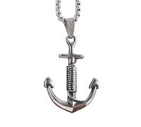 HHRLCH Pirate Necklace For Men and Women, Anchor Chain Necklace Pirates of The Caribbean Sailor Anchor Pendant Jewelry, Skull Necklace Jack Sparrow Accessories