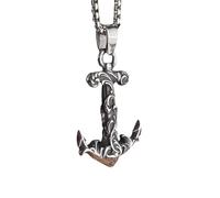 HHRLCH Pirate Necklace For Men and Women, Anchor Chain Necklace Pirates of The Caribbean Sailor Anchor Pendant Jewelry, Skull Necklace Jack Sparrow Accessories